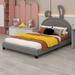 Red Barrel Studio® Twin Size Upholstered Leather Platform Bed w/ Rabbit Ornament in Gray | Full | Wayfair CD9752AE642749F2AED4337B0A39D03C
