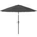 Wrought Studio™ Kathan 10' Outdoor Market Easy Crank Umbrella w/ Auto Tilt Metal in Gray | 98 H x 120 W x 120 D in | Wayfair