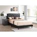wtressa PU Platform Bed Wood & /Upholstered/Faux leather in White/Black | 47 H x 79 W x 86 D in | Wayfair YP0327-B078118230