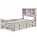 wtressa Farmhouse Style Bookcase Captain Bed w/ Three Drawers & Trundle Wood in White | 48.7 H x 43.4 W x 82.7 D in | Wayfair YP0327-BS316105AAC