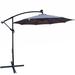 wtressa 10 Ft Outdoor Patio Umbrella Solar Powered LED Lighted, Polyester in Gray | 102 H x 120 W x 120 D in | Wayfair YP0329-W65642337