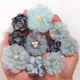 10Pcs/set Blue Chiffon Fabric Artificial Flowers for Wedding Bride Invitation Bouquet Hat Dress