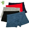 Colorful Ultra Soft Comfy Bamboo Fiber Underwear Mens Boxer blue Breathable Underpants Men Size