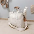 Baby Diaper Bag Multifunctional Large Capacity Mom Tote Bag Baby Stroller Canvas Storage Bag Hanging