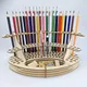 DIY Wooden Pen Holder Storage Shelf Oil Paint Brush Pencil Storage Rack Desk Stationery Organizers