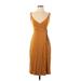 Forever 21 Cocktail Dress - Sheath V Neck Sleeveless: Brown Solid Dresses - Women's Size Small