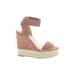 Steve Madden Wedges: Espadrille Platform Casual Tan Solid Shoes - Women's Size 5 1/2 - Open Toe