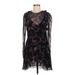 IRO Casual Dress: Black Floral Motif Dresses - Women's Size 38