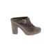 Jeffrey Campbell Mule/Clog: Slip-on Chunky Heel Casual Gray Print Shoes - Women's Size 9 - Round Toe