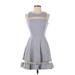 Lulus Casual Dress - Mini High Neck Sleeveless: Gray Dresses - Women's Size X-Small