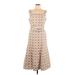 Ann Taylor Casual Dress - Midi Square Sleeveless: Tan Dresses - Women's Size 8