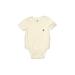 Baby Gap Short Sleeve Onesie: Ivory Solid Bottoms - Size 12-18 Month