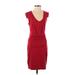 Lulus Casual Dress - Sheath V Neck Sleeveless: Burgundy Solid Dresses - Women's Size Small