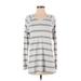CAbi Long Sleeve T-Shirt: Gray Stripes Tops - Women's Size Small
