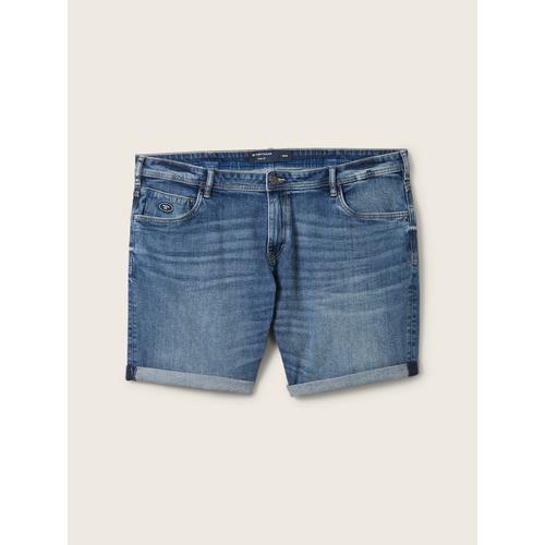 TOM TAILOR Herren Plus - Jeansshorts, blau, Uni, Gr. 40