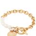 Simply Rhona Love Pearl OT Bracelet In 18K Gold Plated Stainless Steel - Gold