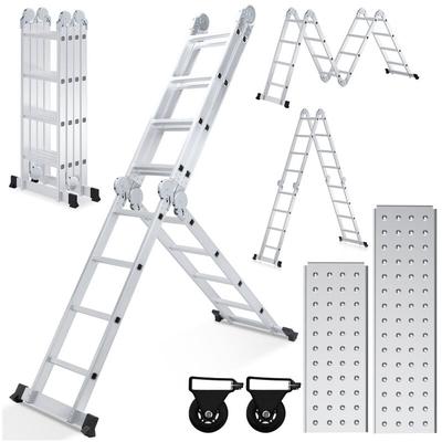 Randaco - TolleTour Aluminium Multifunktionsleiter bis 150kg belastbar Verstellbar. Gelenkleiter Image