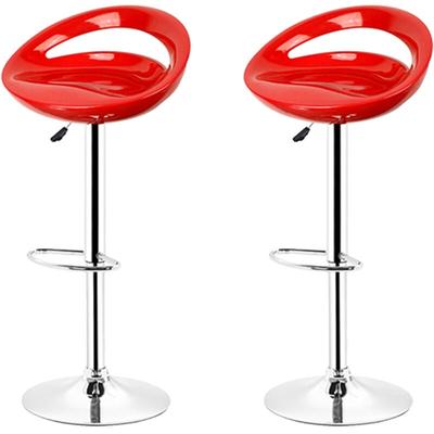 Skecten - 2er set Barhocker Barstuhl Tresenhocker abs Küchenhocker Barhocker höhenverstellbar ,Rot Image