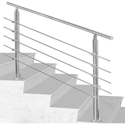 Swanew Geländer 100cm Treppengeländer mit 5 Querstreben ø 42mm Edelstahl Handlauf für Innen und Image