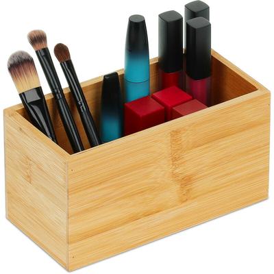 Ordnungsbox Bambus, schmale Aufbewahrungsbox ohne Deckel, hbt 9,5x18x9 cm, Bambusbox Küche, Bad, Image