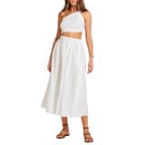 Vitamin A Reina Side Cutout Linen Cover-up Dress