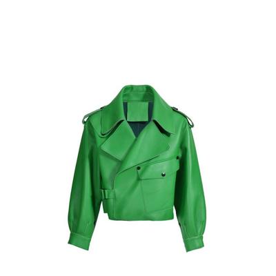 Ilaria Jacket In Green Lambskin Leather