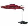 Mendler - Ombrellone parasole decentrato HWC-A96 rotondo 3m bordeaux con base - red