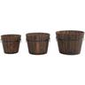 Giordanoshop - Set 3 Vasi da Giardino per Piante e Fiori in Legno Carbonizzato