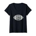 Damen Rugby Ball Für Rugby Fans | Vintage Rugby Geschenk T-Shirt mit V-Ausschnitt