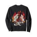 Rockabilly Vintage Retro Mans Ruin Tattoo Devil Pin Up Sweatshirt