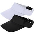 Armscye 2 Pcs Sport Sun Visor Hats Adjustable Empty Top Golf Baseball Cap Mesh Quick Dry Visor Hat Outdoor Sun Sports Visor Ball Caps for Women and Men Cycling Fishing Tennis Running(White+Black)