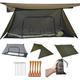 NANYUN Shelter Camping Tarp Set Include Emergency Shelter BugNet and Tent Footprint Ripstop Silnylon with Silicone PU Coating Survival Shelter Tent for Camping Hiking Backpacking