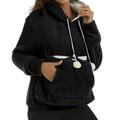 Women s Autumn & Winter Thick Hoodie With Large Pocket Solid Color Pet Hoodie Sweatshirt Tunic Jackets Women Long Womens Hoodie Long Fleece Tunic Zip up Winter Hoodie Women Women Long Hoodies with