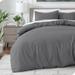 Bare Home Luxury Duvet Cover and Sham Set - Premium 1800 Collection - Ultra-Soft - King/Cal King Gray 3-Pieces