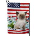 Hidove Kitten with American Flag Double Side Print Garden House Sports Flag 28x40 in Polyester Decorative Flag Banner for Outside House Flowerpot