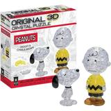 Snoopy and Charlie Brown Deluxe Original 3D Crystal Puzzle from BePuzzled 3D Crystal Puzzles and Brainteasers for Puzzlers and Collectors Ages 12 and Up and Display Item