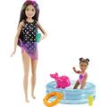 Barbie Skipper Babysitters Inc Playset with Skipper Doll Color-Change Small Doll Pool Squirt Whale Toy & Accessories