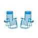 Topeakmart 2pcs Zero Gravity Recliners Chair with Pillow Blue/White