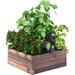 Raised Garden Bed Wood Planter Box Outdoor Planting Bed for Vegetable Flower Square Planter for Patio and Lawn 24 Lx24 Wx10 H Brown
