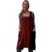 Eguiwyn Dresses for Women 2024 Womens Dresses Women Cotton Linen Pinafore Square Cross Apron Garden Work Pinafore Dress Red 3XL