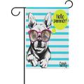 Bestwell Summer French Bulldog Garden Flag 12 x 18 Inch Vertical Double Sided Welcome Yard Garden Flag Seasonal Holiday Outdoor Decorative Flag for Patio Lawn Home Decor Farmhouse Party