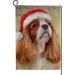 Hidove Garden Flag Christmas Cavalier King Charles Spaniel Seasonal Holiday Yard House Flag Banner 12x18in Decorative Double Side Flag