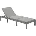 xrboomlife Lounge Chairs for Outside Outdoor Rattan Wicker Chaise Lounge with Cushion Adjustable Backrest Ideal for Pool Patio Deck Light Grey Cushion and Grey Color Wicker