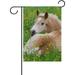 Hidove Garden Flag Horse Resting Flowering Meadow Seasonal Holiday Yard House Flag Banner 12 x 18 inches Decorative Flag for Home Indoor Outdoor Decor