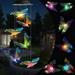Solar Wind Chime Outdoor Color Changing Wind Chimes Butterfly LED Decorative Mobile Waterproof Outdoor Decorative Lights for Patio Balcony Bedroom Party Yard Window Garden