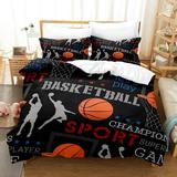 3D Sports Fire Basketball Bedding Set for Teen Boys Duvet Cover Sets with Pillowcases Twin Full Queen King Size 3PCS 1 Duvet Cover+2 Pillowcases