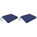 Jordan Manufacturing Sunbrella 17 x 19 Echo Midnight Blue Solid Rectangular Outdoor Chair Pad Seat Cushion with Ties (2 Pack)