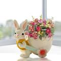 Zynic Flower Pots Creative Garden Rabbit Animal Meaty Flower Pot Resin Potted Balcony Garden Outdoor Creative Platter Home & Garden