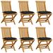 Andoer parcel Teak Wood Patio Chairs With 6 Pcs Teak Cushions 6 Pcs With Cushions Wood Patio Chair Patio Chair With CushionsBalconyBalcony Dinner Vidaxl 6x Teak