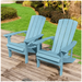 Aleta Patio Hips Plastic Adirondack Chair Lounger (2-Pack) - Lake Blue